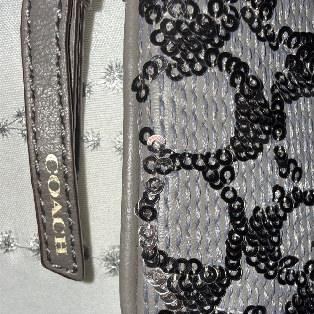 Coach with dust bag Gray and Black Sequin Wristlet - Picture 5 of 11